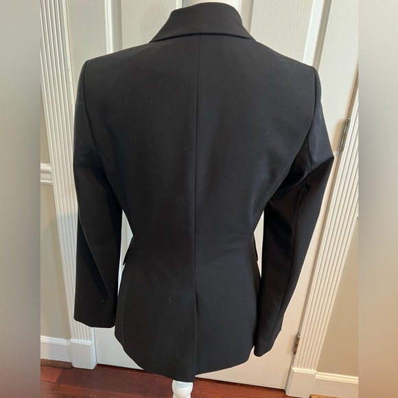 🔥🔥Calvin Klein Womens Black Blazer Size 4 One Button Career Jacket Pockets - Picture 4 of 5